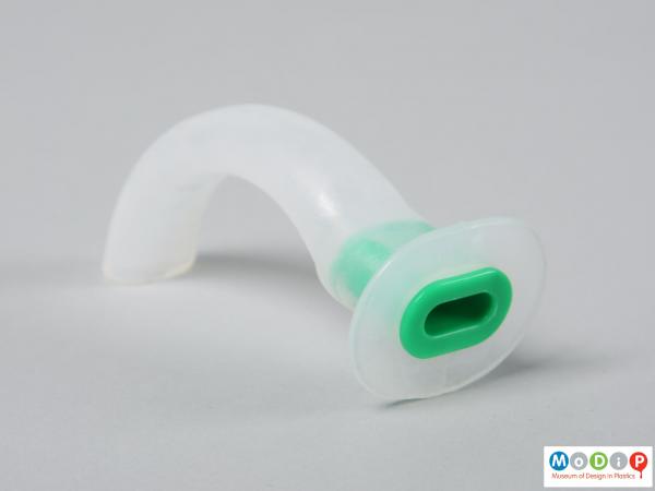 Side view of an airway showing the mouth piece.