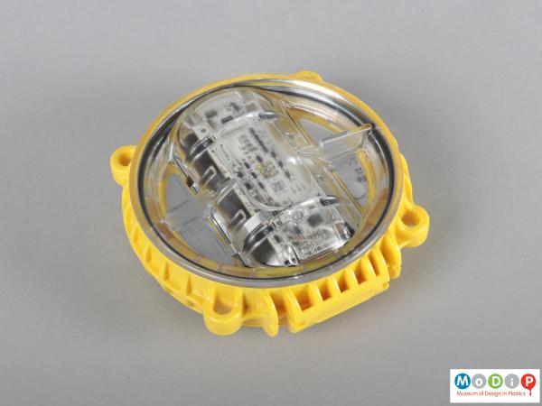 Top view of a Pisces light showing the clear front covering.