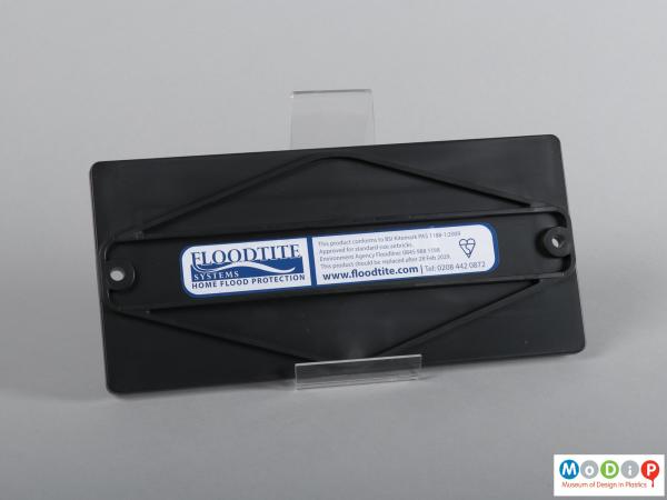 Front view of an airbrick cover showing the self adhesive label.