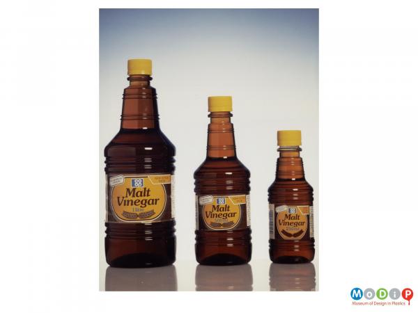 Scanned image showing a range of vinegar bottles.