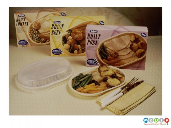 Scanned image showing a range of ready meals.