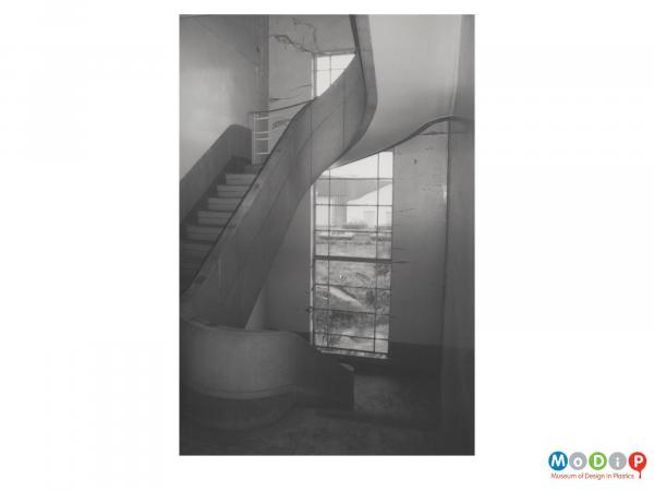 Scanned image showing a stairwell.