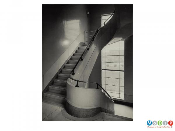 Scanned image showing a stairwell.