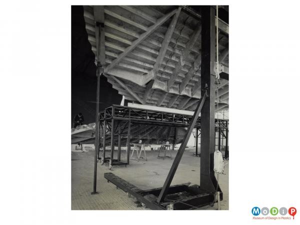 Scanned image showing the underside of a stage set.