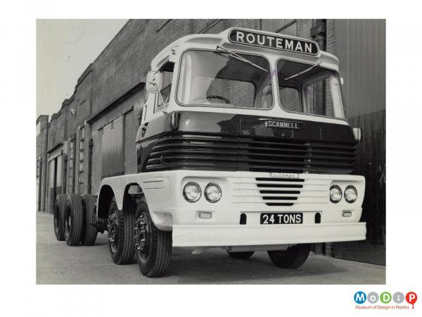 Scanned image showing a Routeman truck.