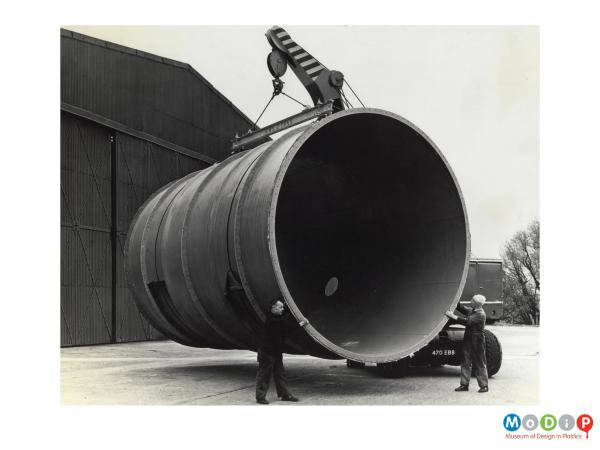 Scanned image showing a very large tube.