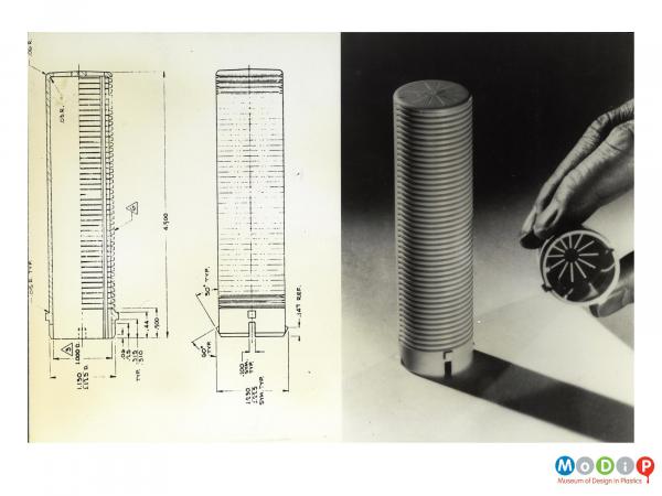 Scanned image showing details of a swimming pool filter.