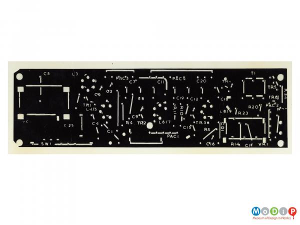 Scanned image showing a printed circuit board.