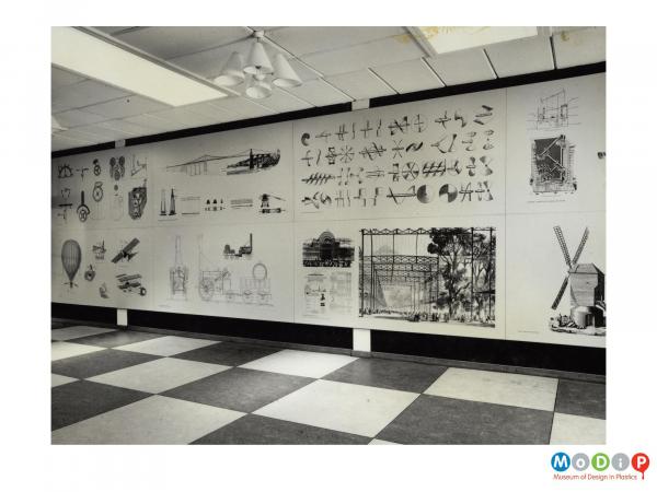 Scanned image showing mural panels.