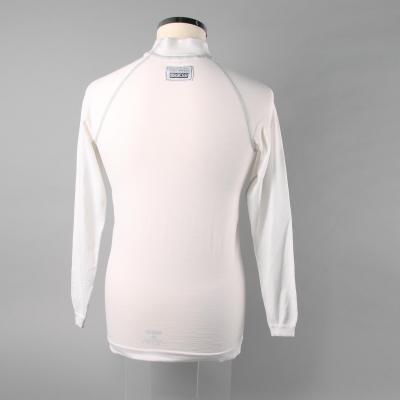 Rear view of a protective undershirt.