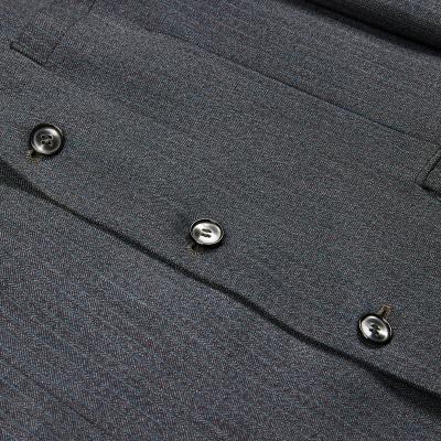 Close view of the buttons of a man's jacket.