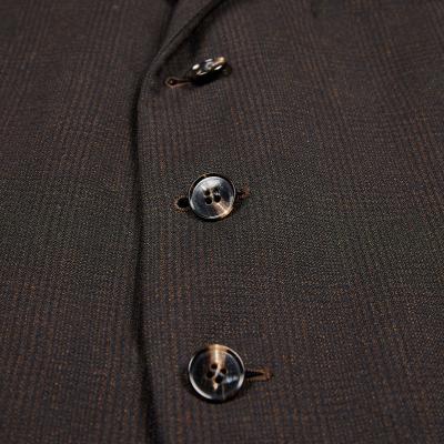 A close view of the buttons of a man's jacket.