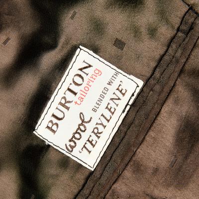 A close view of the label of a man's jacket.