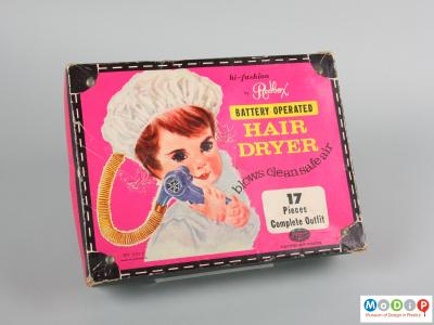 Top view of a doll's beauty kit showing the box illustration.