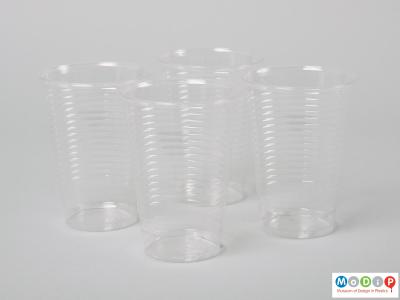 Side view of a set of Autobar tumblers showing the tapering shape.