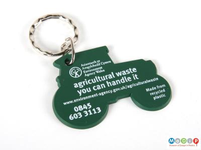 Front view of a keyring showing the printed inscription.