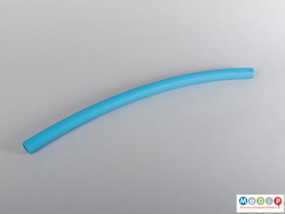 Top view of a section of pipe showing the blue colour.
